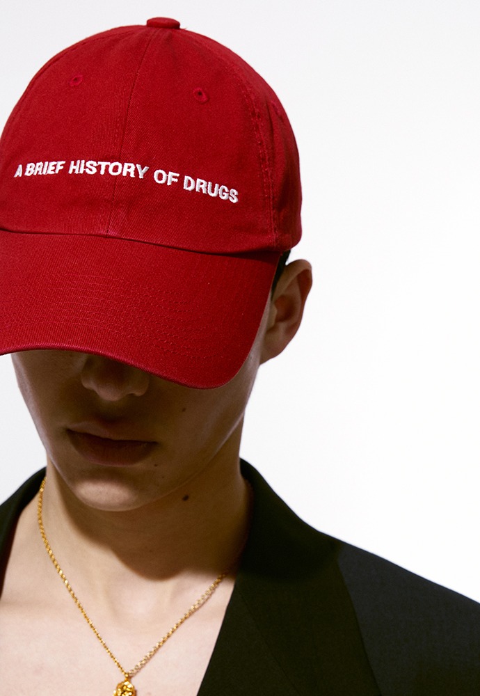 Drug Reference 6-Panel ball cap_ Washed Red